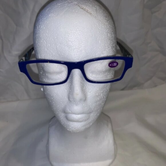 BLUE FRAME w/BLUE GREEN WHITE CAMO UNISEX READING COMPUTER GLASSES - Picture 1 of 7